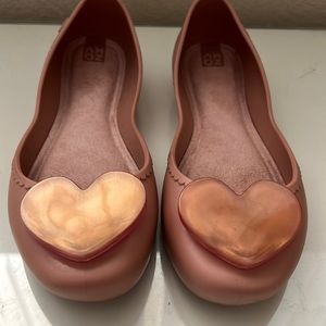 Pink Ballet Flats with Pink Heart size 7